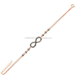 Rose Gold P. 925K <b>Sterling</b> <b>Silver</b> Infinity <b>Bracelet</b> BSBL063 - Product Image 1