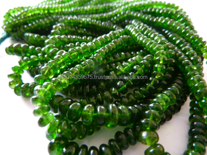 Diópsido de cromo verde facetado Rondelle forma cuentas de piedras preciosas naturales hebras de piedra cuentas sueltas - Product Image 4