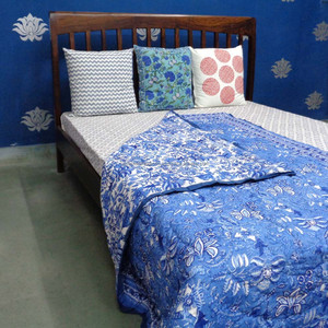 ผ้าควิลท์ลายอนาร์คาลีอินเดียทำจากผ้าฝ้ายออร์แกนิคพิมพ์ลายด้วยมือเป็นมิตรกับสิ่งแวดล้อมปรับแต่งได้ - Product Image 6