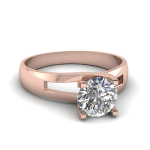 Anillo de compromiso de oro rosa de 14 quilates Anillo solitario de moissanita de corte redondo de 2.00CT de Ritzin - Product Image 3