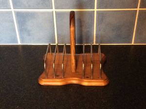 ชั้นปิ้งขนมปัง,ชั้นขนมปังปิ้งชั้นขนมปังโลหะพร้อมฐานไม้ - Product Image 2