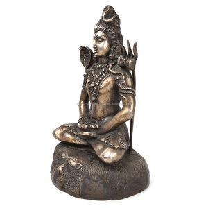 Figura decorativa hecha a mano de Dios antiguo de latón indio, estatua de Shiva, decoración para sala de estar, SMG-279-1 de 18,2x11,5 pulgadas - Product Image 2