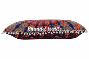 26'' Mandala Euro Sham Pillows Gypsy Cotton Cushion Cover Pom Pom Mandala <b>Throw</b> Ethnic Pillow <b>Large</b> Indian Case Home Vintage Art - Product Image 4