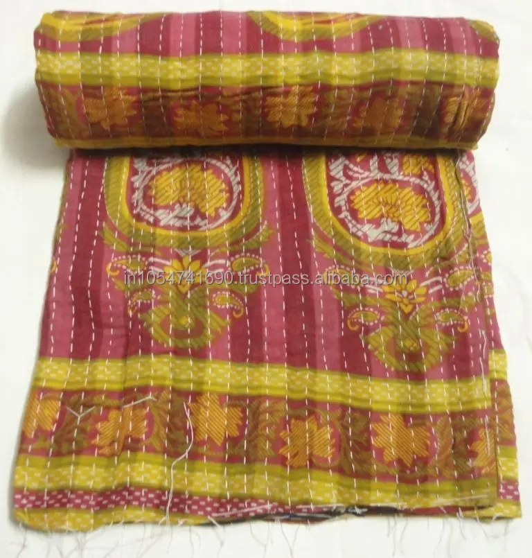 Lihat Gambar Yang Lebih Besar Vintage Buatan Tangan Kanta Selimut Quilt Kualitas Baik Jahit Tangan India Grosir Lot Katun Kanta Selimut/Selimut