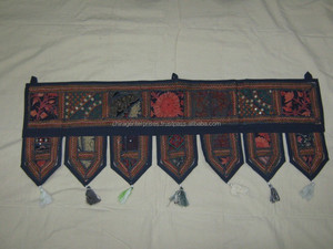 Cortina Decorativa para Ventana, Puerta o Pared, Estilo Indio, de Algodón Vintage, Bordado Multicolor, con Espejo - Product Image 2