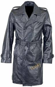 Chaqueta de piel de oveja auténtica para hombre con textura de cocodrilo en relieve, diseño clásico, ajuste versátil, moda elegante, prendas de vestir exteriores, suministro OEM - Product Image 2