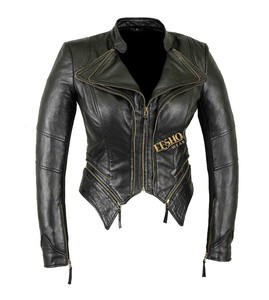 Veste en cuir punk pour femmes à la mode européenne manteau court coupe ajustée fabricant de vêtements décontractés - Product Image 1
