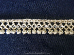 Dentelle chimique métallique écologique de haute qualité élégante pour robes élégantes, durable, marque Rose, cupro/nylon/coton - Product Image 1