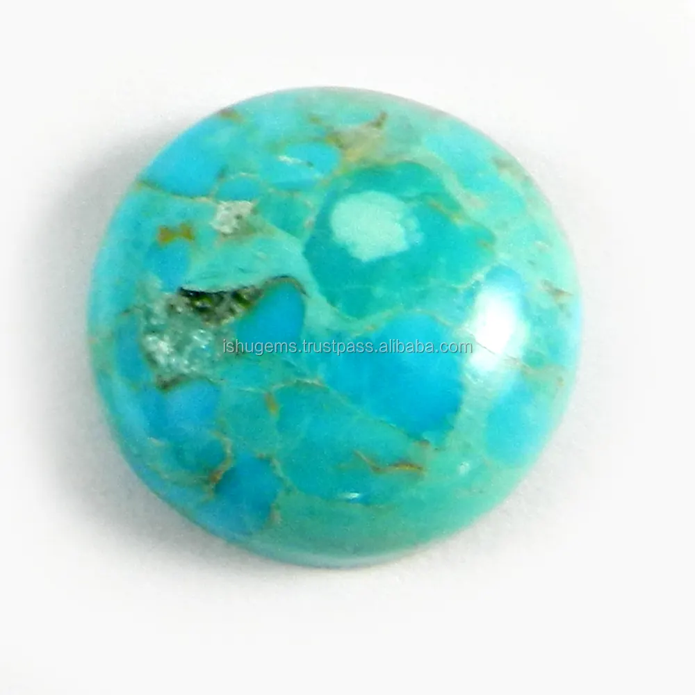 Beste Kwaliteit 2.05 Gms Natuurlijke Mohave Turquoise 16Mm Ronde Cabochon Edelsteen Voor Sieraden IG2064