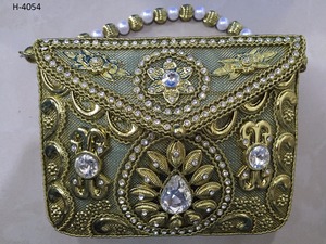 H4051 Sac à main de soirée pour femme Pochette à perles or argent Sac à main en métal pour achats en ligne Accessoire de mariée - Product Image 6