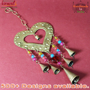 Carillones de viento de corazón colgantes grandes, diseño plano de hoja de hierro para jardín al aire libre y decoración del hogar, decoración de sonido relajante - Product Image 3