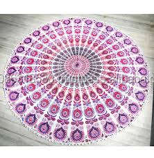 พรมชายหาดทรงกลมสไตล์โบฮีเมียน,ผ้าเช็ดตัวเสื่อโยคะโบฮีเมียนแบบขายส่งพร้อมพู่ปอมแขวนผนังแบบอินเดียชายหาด - Product Image 2