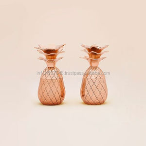 แก้วมักทำจากแก้วช็อตทองแดงชุบดีไซน์สับปะรดโลหะทองเหลืองคลาสสิกขนาด1000มล. ของขวัญสำหรับเครื่องดื่มชากาแฟ - Product Image 1