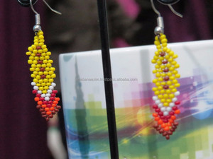 Pendientes de cuentas de semillas, joyas de moda de cuentas indias, pendientes hechos a mano de cuentas Hippie - Product Image 4