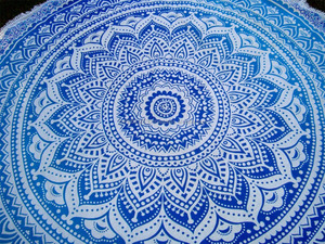 Omre เสื่อโยคะชายหาดมันดาลาโบฮีเมียนพิมพ์ลาย Pom Pom พรมแขวนผนังดีไซน์ทำด้วยมือของตกแต่งห้องนั่งเล่นขายส่งมาก - Product Image 3