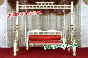 Décoration de mariage Mehandi balançoire en bois balançoire décorée de mariage indien balançoire de mariage indien prix de gros ensemble de décoration de mariage USA - Product Image 2