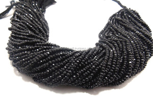 ลูกปัดหินสีดำธรรมชาติขนาด3-4มม. สำหรับการทำเครื่องประดับ - Product Image 2