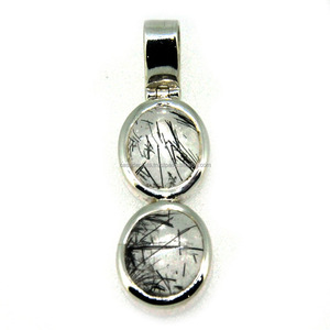 Pierre précieuse rutile noire arc-en-ciel mystique excellent pendentif en argent profond pendentif en pierres précieuses fabrication de bijoux à bas prix CASA DE PLATA - Product Image 1