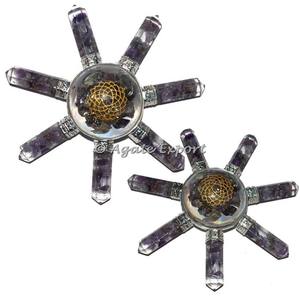 Generador de energía de la Corona Chakra, amatista, orgona, herramienta curativa de ágata - Product Image 1