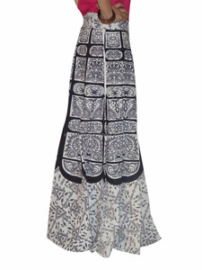 Sanganeri Impreso Hippie Boho Algodón Wrap Falda Vestido Mandala-Bordado Gypsy Style Plus Size Wraparound para Mujeres - Product Image 3