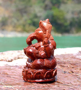 แฮนด์เมดอัญมณีธรรมชาติจิตวิญญาณศาสนาฮินดูพระพิฆเนศพระพิฆเนศรูปปั้นหินทำด้วยมือ - Product Image 3