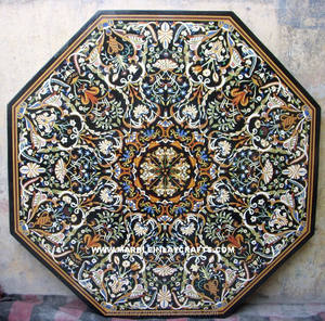 ท็อปหินอ่อนสีดำ Pietra Dura - Product Image 1