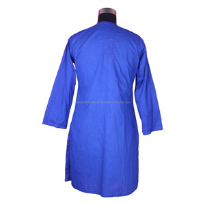 Blusa de manga larga de algodón con bordado de pollo Kurti para mujer - Product Image 2