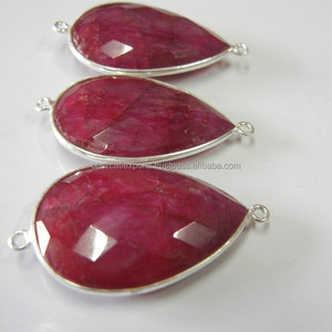 Accesorios de joyería de plata de ley 925, rubí teñido, venta directa de fábrica, conector, joyería fina - Product Image 3