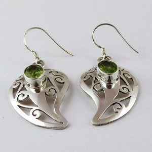 925เงินสเตอร์ลิงผู้ผลิตเครื่องประดับ Peridot ต่างหูพลอยเครื่องประดับเงินออนไลน์เครื่องประดับเงิน - Product Image 3