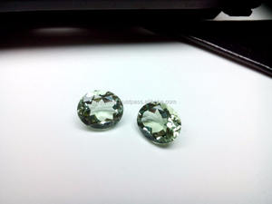 Pierre ovale en améthyste verte calibrée de 10*12 mm pour la fabrication de bijoux - Product Image 5