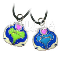 Colliers unisexes ajustables en alliage de fer blanc, motif dauphin mignon, changeant de couleur selon l'humeur, pour couples et meilleurs amis, idéal pour un anniversaire