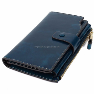 Cartera de Lujo de Gran Capacidad para Mujer de Piel Genuina Encerada con Bolsillo de Cremallera - Product Image 2