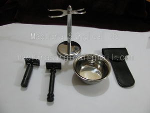 Maç iii jilet ve herhangi bir standart fırça için Deluxe krom jilet ve fırça standı