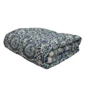 Newest Trending Hand block printed moroccan motif soft cotton baby quilt at Wholesale Price