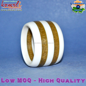 Pulsera de resina epoxi ahumada con rayas blancas doradas, bisutería hecha a mano, venta al por mayor - Product Image 4