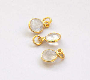 Arco Iris piedra lunar islámico encanto collar hecho a mano chapado en oro enlace Multi-piedra preciosa oro amarillo bisel ajuste capas joyería - Product Image 3