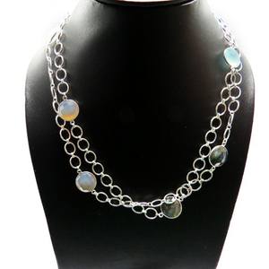 Incroyables colliers en argent Sterling 925 de forme ronde Multi pierre, exportateur et grossiste bijoux en argent uniques - Product Image 1