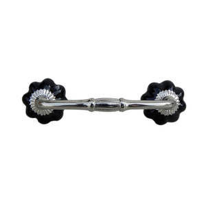 Poignée d'armoire noire argentée en métal, poignée de commode en vrac faite à la main, lot de poignée de tiroir antique, poignée de porte vintage, vente en gros - Product Image 1