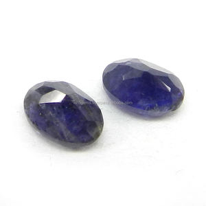 พลอยไอโอไลต์สีม่วงธรรมชาติคุณภาพ AA งานแฮนด์เมด รูปทรงวงรีขนาด 5x7 มม. น้ำหนัก 0.7 กะรัต สำหรับทำเครื่องประดับพลอย - Product Image 2