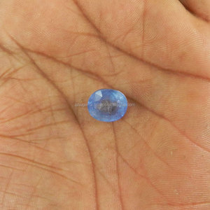Saphir bleu créé en laboratoire, taille ovale 13x11mm, 10,3 carats, pierre précieuse en vrac pour la fabrication de bijoux - Product Image 2