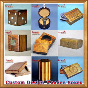 Matériel de teck original en forme de seau, boîte en bois inachevé, bricolage - Product Image 5