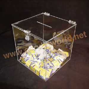 Acrylic <b>Donation</b> <b>Box</b> with Lock/ Acrylic Vote Display <b>Box</b>/ Acrylic <b>Box</b> with Lock - Product Image 2