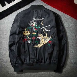 GLOBAL APPAREL Veste universitaire d'hiver pour homme Imperméable Réversible Coupe-vent Mélange nylon-polyester-coton Décoration imprimée en 3D - Product Image 3