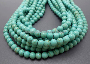 Turquesa Smooth Hydro Glass Beads 8 MM Neat Unisex collar de cuentas de moda boda fiesta compromiso regalo joyería - Product Image 2