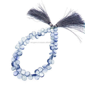 Ishu พลอย9นิ้วลูกปัดอัญมณีสีเทา8x6มม. โมเดลลูกแพร์ briolette iolite IG4995หลวมสำหรับการทำเครื่องประดับ - Product Image 2