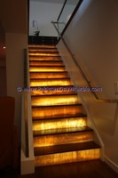 2018 nouvelle version pierre d'onyx escalier rétro-éclairé marches contremarches et balustrades nouveau prix