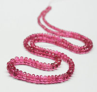 Perles de tourmaline rose facettées