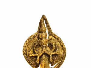 Fabriqué à la main en laiton indien doré Bronze Lokeshwar grande statue de culte de dieu en laiton - Product Image 4