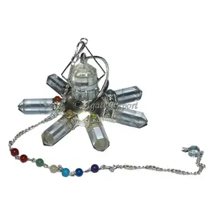 Cristal De Quartzo Com Sete Chakra Dowsing Gerador