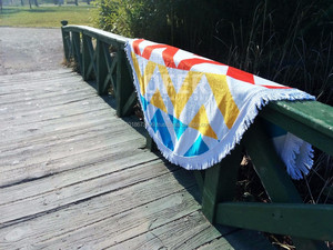 Ronda de toallas de playa Hecho en Turquía en directo del fabricante el Iluzyon Roundie mandala tejido impreso - Product Image 5